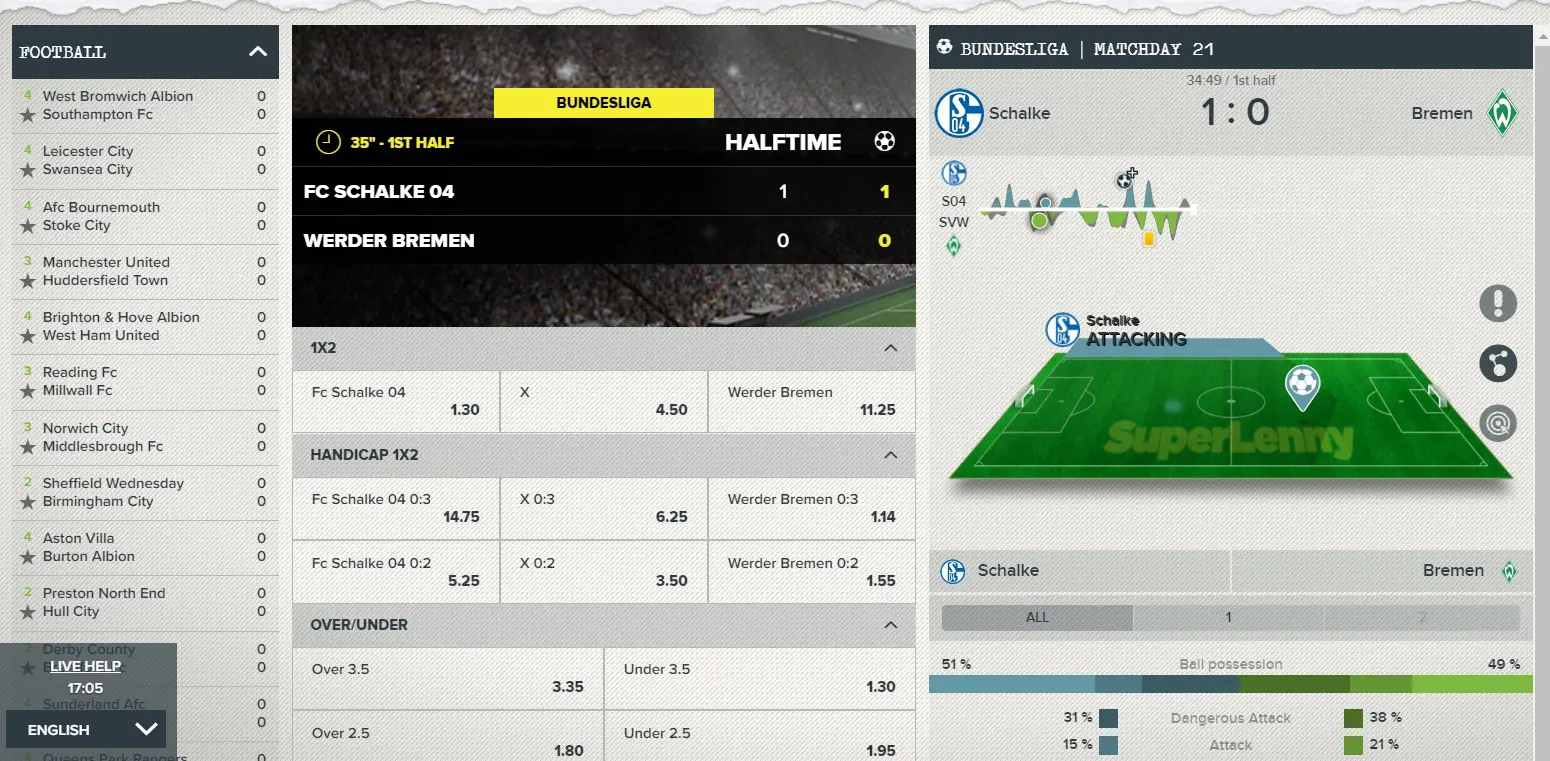 Tips for in play or live betting