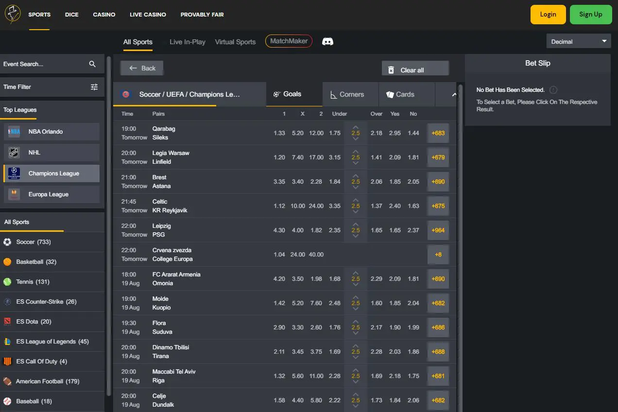 fortunejack betting markets