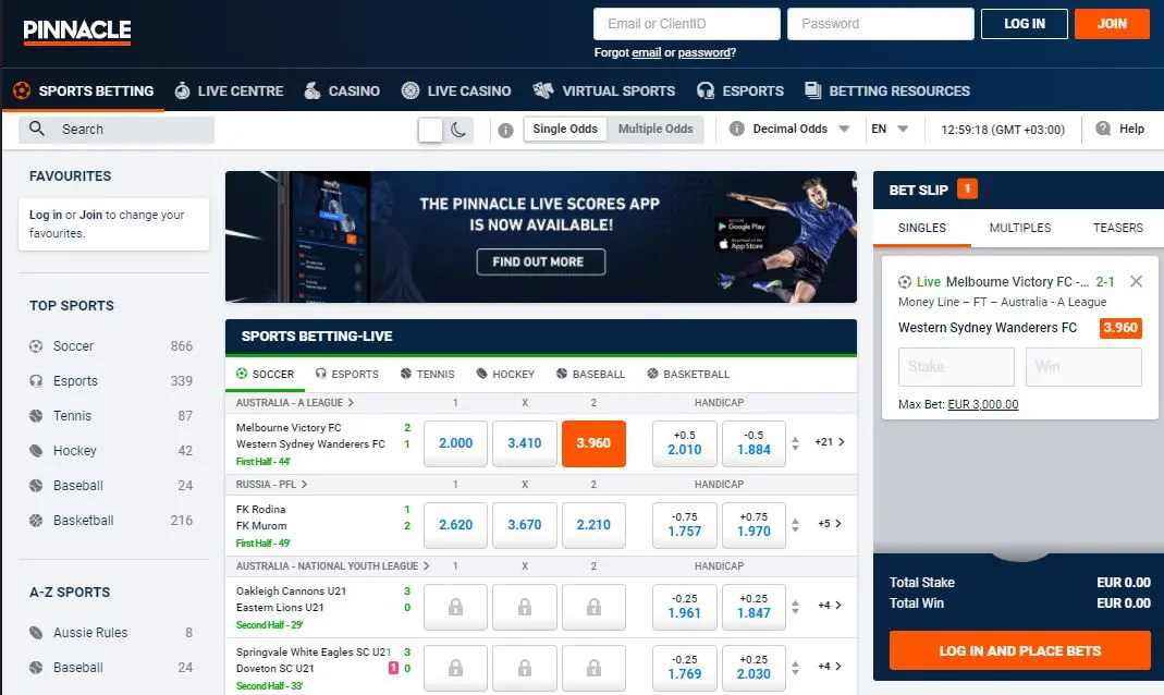 pinnacle sports betting limits reviews soccer tennis